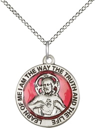 [4058ESS/18SS] Sterling Silver Scapular Pendant on a 18 inch Sterling Silver Light Curb chain