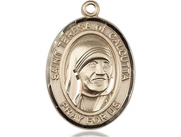 [7295KT] 14kt Gold Saint Teresa of Calcutta Medal