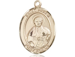 [7305KT] 14kt Gold Saint Pius X Medal