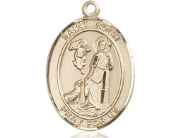 [7310KT] 14kt Gold Saint Roch Medal