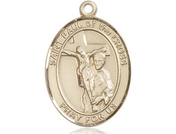 [7318KT] 14kt Gold Saint Paul of the Cross Medal