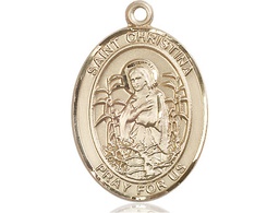 [7320KT] 14kt Gold Saint Christina the Astonishing Medal