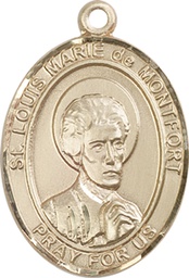 [7330KT] 14kt Gold Saint Louis Marie de Montfort Medal