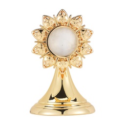 [HI-R-1740] Gold Finish Filigree Border Reliquary with 1.5 inch Opening