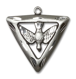 [1630SS] Sterling Silver Holy Spirit Triangle Medal