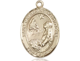 [7354KT] 14kt Gold Saint Catherine of Bologna Medal