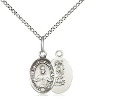 [9098SS/18SS] Sterling Silver Scapular Pendant on a 18 inch Sterling Silver Light Curb chain