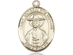[7373KT] 14kt Gold Saint Andrew Kim Taegon Medal