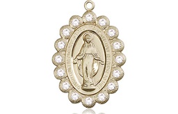 [2009CGF] 14kt Gold Filled Miraculous Medal with Crystal Swarovski stones