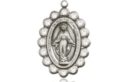 [2009CSS] Sterling Silver Miraculous Medal with Crystal Swarovski stones