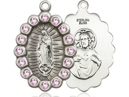 [2009FLAMSS] Sterling Silver Our Lady of Guadalupe Medal with LA Swarovski stones