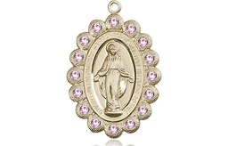 [2009LAMGF] 14kt Gold Filled Miraculous Medal with LA Swarovski stones