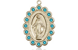 [2009ZCGF] 14kt Gold Filled Miraculous Medal with Zircon Swarovski stones