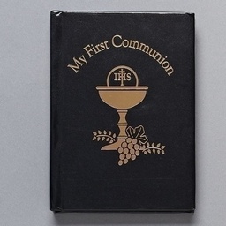 [RO-10268] 5&quot;H Black W/Gold Chalice Book - Communion