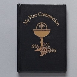 [RO-10268] 5"H Black W/Gold Chalice Book - Communion