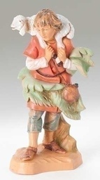 [RO-72551] 5&quot;Shepherd Gabriel Figure With Story - Christmas