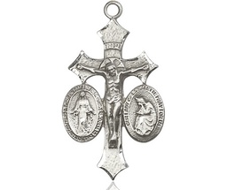 [6055SS] Sterling Silver Jesus, Mary, Our Lady of La Salette Medal