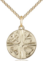 [6056GF/18G] 14kt Gold Filled Christian Life Pendant on a 18 inch Gold Plate Light Curb chain
