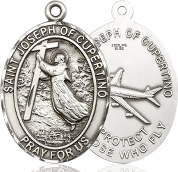 [6057SS] Sterling Silver Saint Joseph of Cupertino Medal