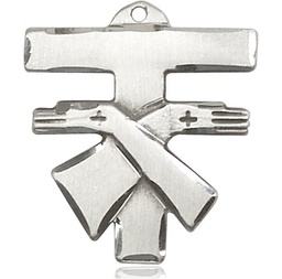 [6073SS] Sterling Silver Franciscan Cross Medal