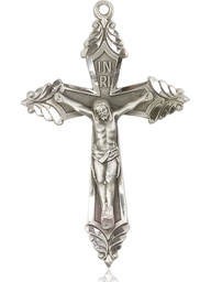 [6076SS] Sterling Silver Crucifix Medal