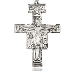 [6077SS] Sterling Silver San Damiano Crucifix Medal