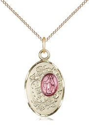 [5682EPGF/18GF] 14kt Gold Filled Miraculous Pendant on a 18 inch Gold Filled Light Curb chain