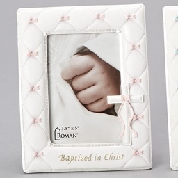 [RO-42989] 7" Bapt Girl Frame Holds 3.5x5