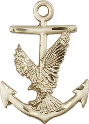 [5691GF] 14kt Gold Filled Anchor Eagle Medal