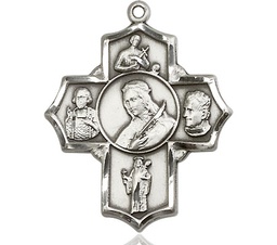 [5698SS] Sterling Silver Philomena Vian Bos Jude Gerard Medal