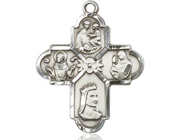 [5700SS] Sterling Silver Franciscan 4-Way Medal