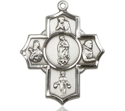 [5705SS] Sterling Silver Guadalupe Diego Pio Xav Nino Medal