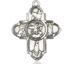 [5711SS] Sterling Silver Our Lady 5-Way Medal