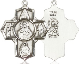 [5715SS] Sterling Silver Scapular 4-Way Medal