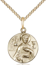 [4231GF/18G] 14kt Gold Filled Saint John the Evangelist Pendant on a 18 inch Gold Plate Light Curb chain