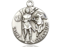 [4239SS] Sterling Silver Saint Sebastian Medal