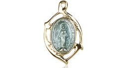 [4258MSSG] Gold Plate Sterling Silver Miraculous Leaf Medal