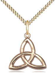 [5101GF/18G] 14kt Gold Filled Trinity Irish Knot Pendant on a 18 inch Gold Plate Light Curb chain
