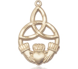 [5102GF] 14kt Gold Filled Irish Knot Claddagh Medal