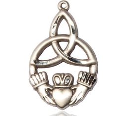 [5102SS] Sterling Silver Irish Knot Claddagh Medal