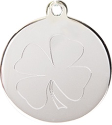 [5107EMSS] Sterling Silver Shamrock Medal with a Emerald bead