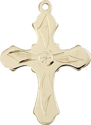 [6036KT5] 14kt Gold Cross Medal