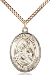 [7002SPGF/24GF] 14kt Gold Filled Santa Ana Pendant on a 24 inch Gold Filled Heavy Curb chain