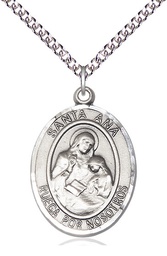 [7002SPSS/24SS] Sterling Silver Santa Ana Pendant on a 24 inch Sterling Silver Heavy Curb chain