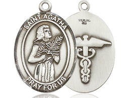 [7003SS9] Sterling Silver Saint Agatha Nurse Medal