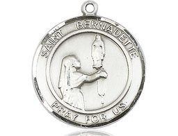 [7017RDSS] Sterling Silver Saint Bernadette Medal