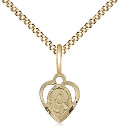 [5412GF/18G] 14kt Gold Filled Our Lady of la Salette Pendant on a 18 inch Gold Plate Light Curb chain