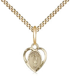 [5422GF/18G] 14kt Gold Filled Our Lady of Guadalupe Pendant on a 18 inch Gold Plate Light Curb chain