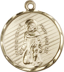 [5437GF] 14kt Gold Filled Saint Perregrine Medal