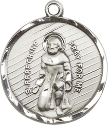 [5437SS] Sterling Silver Saint Perregrine Medal